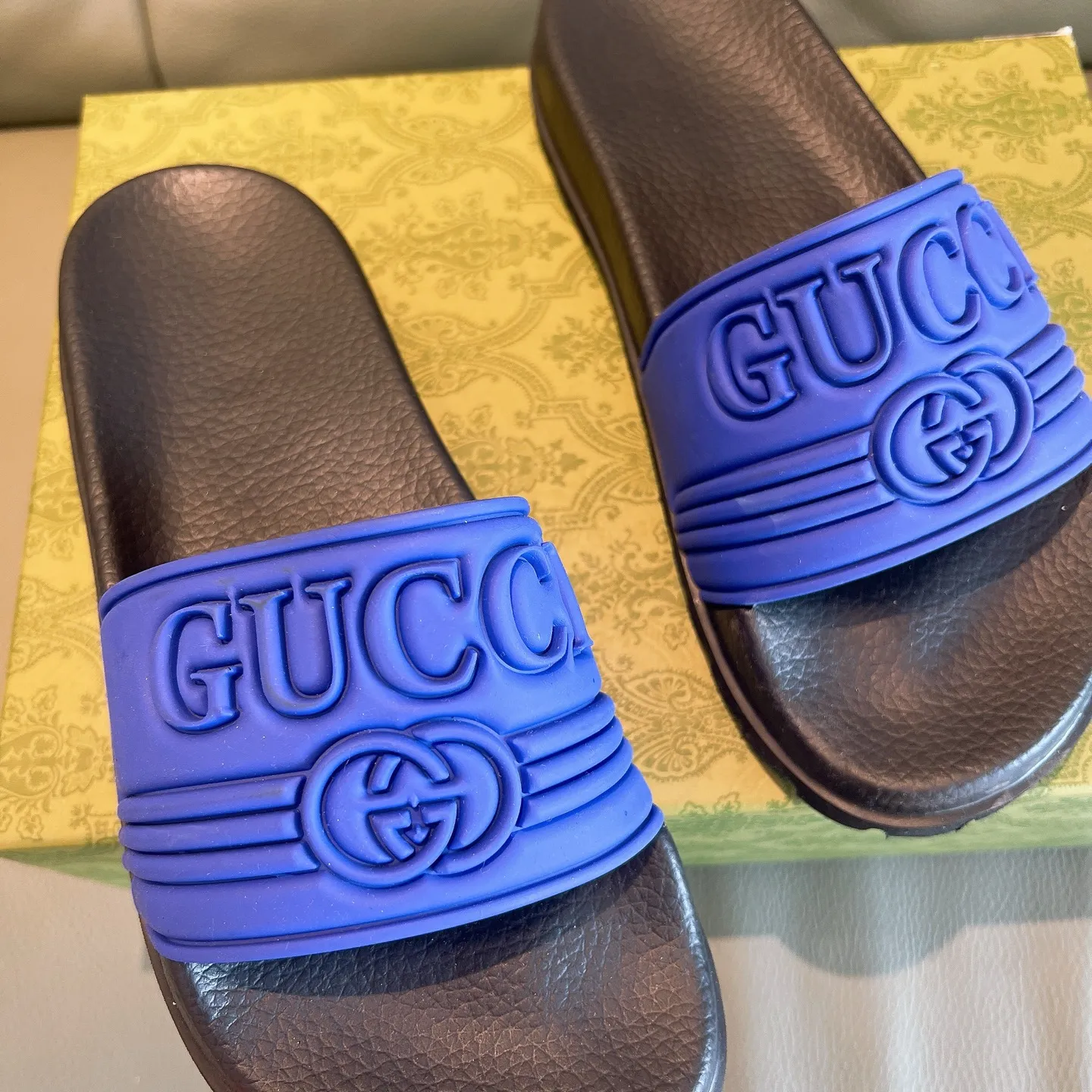 Men's Men's Shoes 130🐮🐮Gucci Gucci Slippers Gucci 2024 latest beach sandals slippers Original molding double G LOGO Original molding consistent Outsole: Men's Men's Shoes u double-layer outsole Size: 35-46